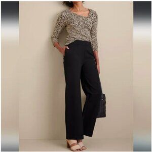 Soft Surroundings Black Soft Essential High Rise Ponte Wide Leg Pants Size XL